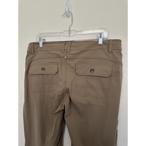 Prana Halle Pant Straight Leg Cargo Convertible Capri Beige Hiking Women Size 12 - Picture 9 of 11